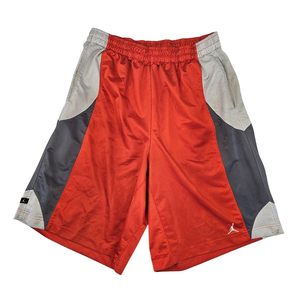 Jordan Brand Basketball Shorts Mens XXL Red Grey White Colorblock Jumpman Mesh